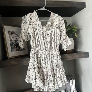 Off the shoulder polka dot dress